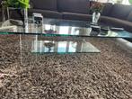 Glazen salon- en bijzettafel, Ophalen, Gebruikt, 50 tot 100 cm, 50 tot 100 cm