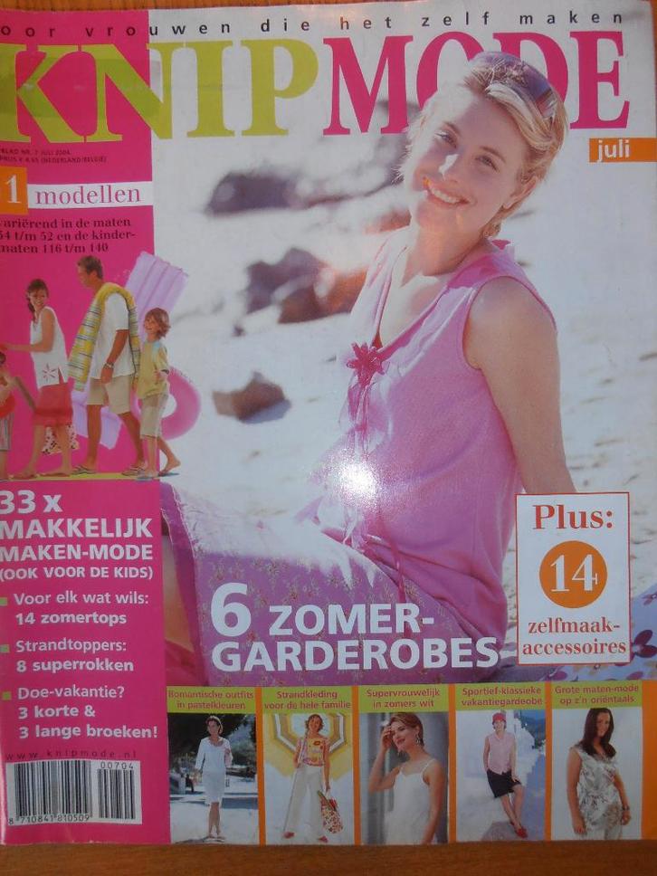 Knipmode juli 2004 6 garderobes 33 x makkelijk maken, Hobby en Vrije tijd, Kledingpatronen, Gebruikt, Vrouw, Knipmode, Ophalen of Verzenden