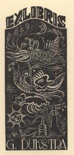 0378 Ex Libris Nederland : Cor de Wolff, 1943, Antiek en Kunst, Verzenden