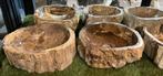 VERSTEEND HOUT I PETRIFIED WOOD I NATUURSTEEN I WASBAK KOM, Ophalen, Nieuw, Minder dan 100 cm, Wasbak of Wastafel