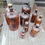 Apothekers flessen antiek bruinglas 9stuks in één koop, Antiek en Kunst, Antiek | Glas en Kristal, Ophalen of Verzenden