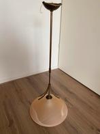Zalmkleurige hanglamp, hoogte instelbaar, Huis en Inrichting, Ophalen of Verzenden, Zo goed als nieuw, Glas, 75 cm of meer