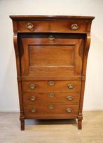 Antieke Hollandse secretaire à abbatant, klepbureau, Ophalen of Verzenden