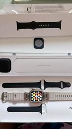 Apple Watch 8 45 mm- zwart + Bandjes, Sieraden, Tassen en Uiterlijk, Smartwatches, Ophalen, Apple Watch ⌚️, Hartslag, Zwart