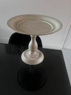Beige met gouden schaal / plateau op voet 27 cm hoog, Huis en Inrichting, Ophalen of Verzenden, Zo goed als nieuw