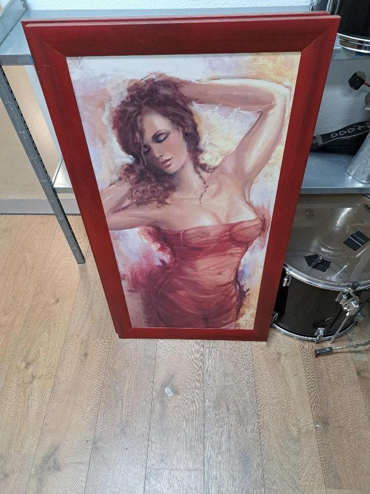 Schilderij met vrouw, Antiek en Kunst, Kunst | Schilderijen | Abstract, Ophalen