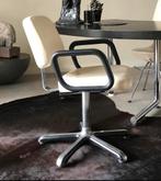 Beige leren vintage bureaustoel, Huis en Inrichting, Bureaustoelen, Ophalen, Gebruikt, Beige, Bureaustoel