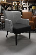 Mooie fauteuil stof Pied de Poule zwart wit ronde vorm, Huis en Inrichting, Ophalen, Zo goed als nieuw, Stof, 50 tot 75 cm
