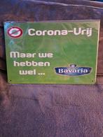 Corona vrij Bavaria reclamebord, Ophalen of Verzenden, Nieuw, Reclamebord