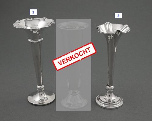 2 zilveren anjervaasjes, Antiek en Kunst, Antiek | Goud en Zilver, Zilver, Verzenden
