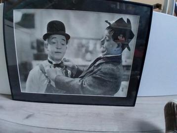 Laurel en Hardy Ingelijste Prent ( de dikke en  de dunne ) beschikbaar voor biedingen