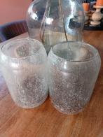 Twee mooi bubbel windlichten/stolpen van met Landelijk label, Ophalen, Zo goed als nieuw