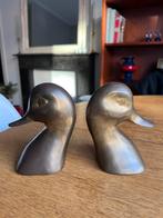 Massief messing eenden boekensteunen, Ophalen of Verzenden, Gebruikt, Dier
