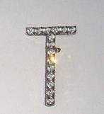 Oude broche met zirkonia kristalen., Met kristal, Overige materialen, Ophalen of Verzenden, Zo goed als nieuw