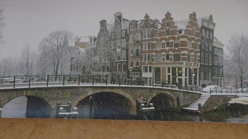 Prachtige nostalgische winterfoto van Amsterdam, 2005, Verzamelen, Foto's en Prenten, Nieuw, Foto, Gebouw, Voor 1940, Ophalen of Verzenden