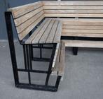 Terrasbank Teak 17 meter, Ophalen of Verzenden, Gebruikt, Hout