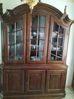 Een hele nette vitrine kast. Eiken kleur bruin., Ophalen, Met deur(en), 100 tot 150 cm, 200 cm of meer