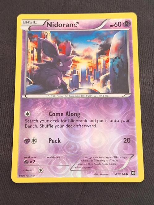Nidoran Reverse Holo 43/114 Pokemon Steam Siege (Near Mint), Hobby en Vrije tijd, Verzamelkaartspellen | Pokémon, Nieuw, Losse kaart