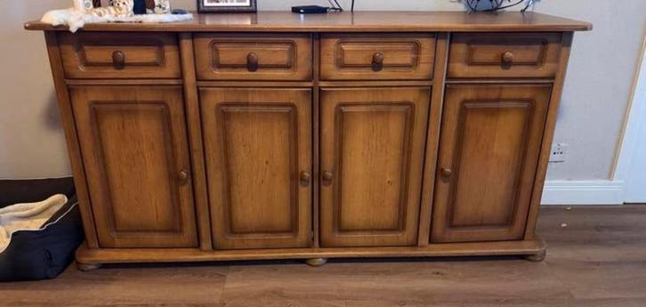 Eikenhouten dressoir met lades en deuren, Huis en Inrichting, Kasten | Dressoirs, Gebruikt, 150 tot 200 cm, 25 tot 50 cm, Met lade(s)