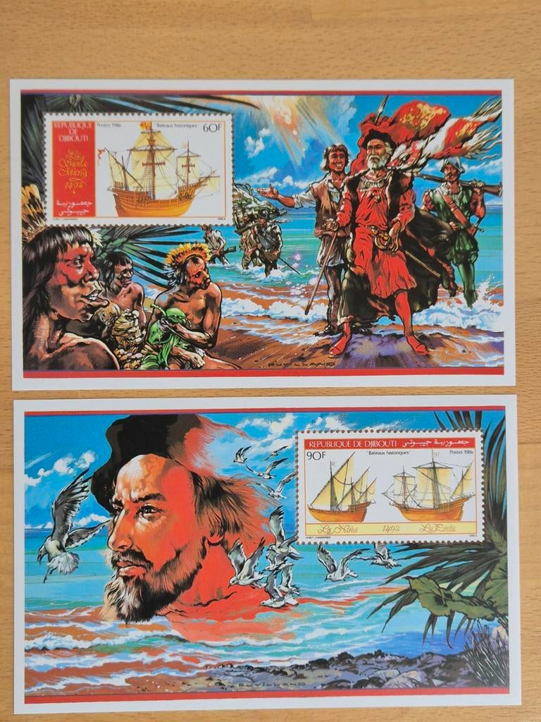 Djibouti 1986 historische zeilschepen, Ophalen of Verzenden, Overige landen, Postfris