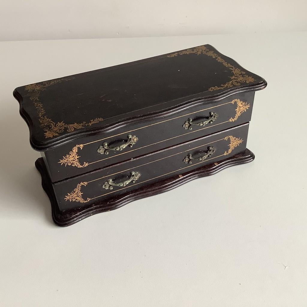 vintage juwelenkistje uit hout, Antiek en Kunst, Ophalen of Verzenden