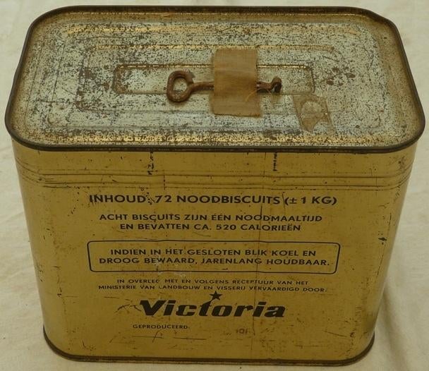 Rantsoen Blik, Noodbiscuits, Victoria, 1961.(Nr.1), Ophalen of Verzenden, Overige soorten, Nederland, Overige typen