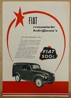 Zeldzame Fiat 500 c / 615 n / 1100i bestelwagens autofolder, Ophalen of Verzenden, Zo goed als nieuw, Overige merken