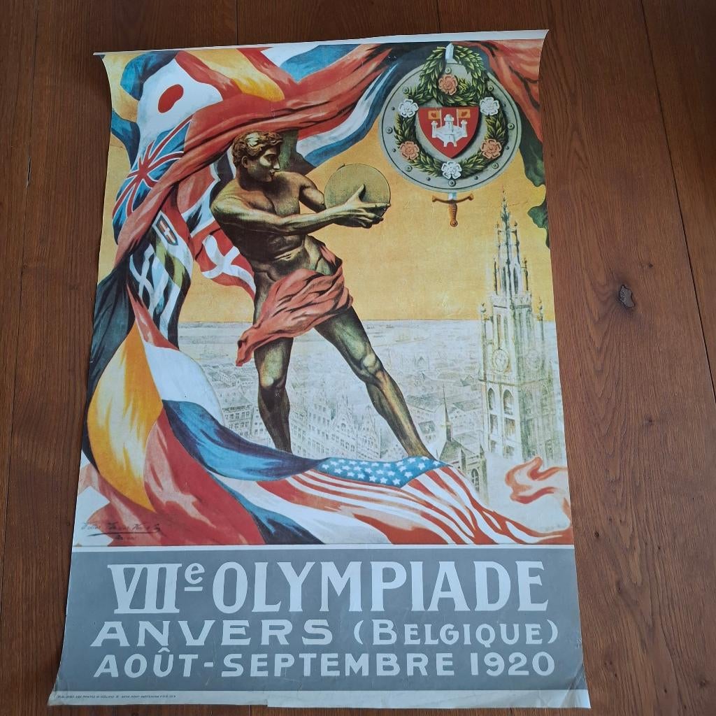 div. posters o.a. Olympische spelen september 1920 belgië, Verzamelen, Posters, Rechthoekig Staand, Ophalen of Verzenden, Zo goed als nieuw