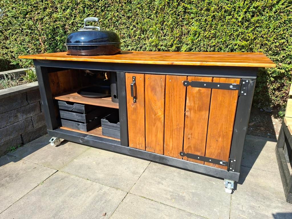 Buitenkeuken maatwerk (kamado / Weber / Green Egg), Tuin en Terras, Maatwerk, Houtskool, Nieuw, Ophalen of Verzenden