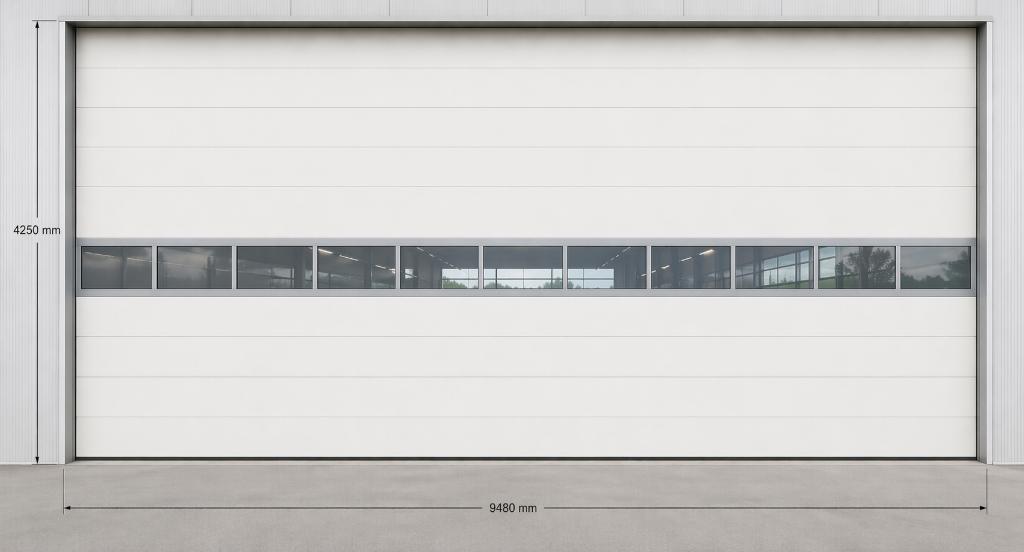 Nieuw in verpakking industrie overheaddeur B 9480 x H 4250mm, Ophalen, Metaal, 120 cm of meer, 215 cm of meer