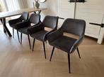 4 grijze eetkamerstoelen van Karwei - Zeer goede staat, Huis en Inrichting, Ophalen, Zo goed als nieuw, Vier, Stof