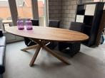 Eikenhout ovale tafel stalen of houten poot NIEUW, Huis en Inrichting, Tafels | Eettafels, 100 tot 150 cm, Eikenhout, Ophalen of Verzenden