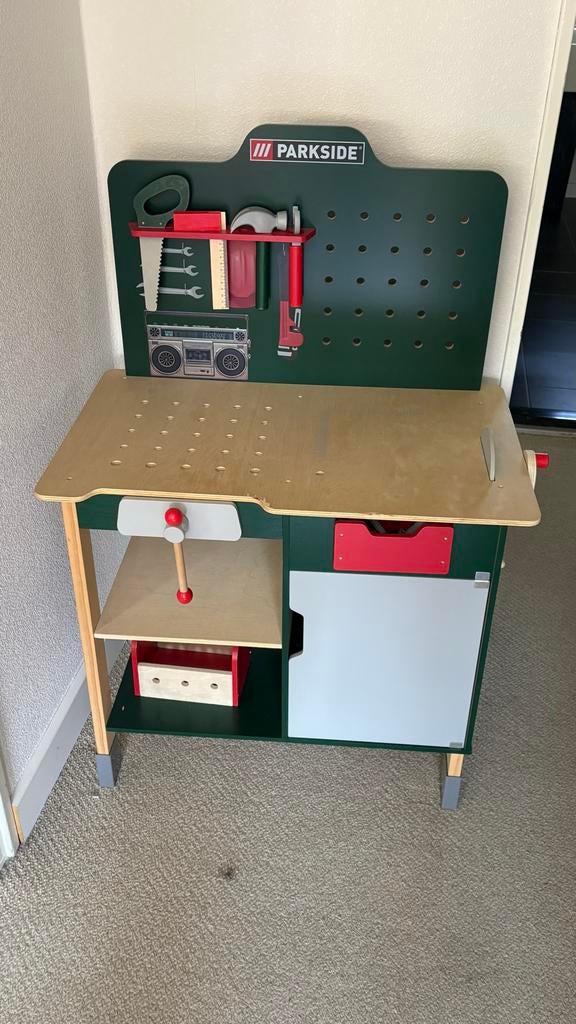 Kinder Werkbank met Gereedschap en Accessoires, Ophalen, Gebruikt, Knutselen