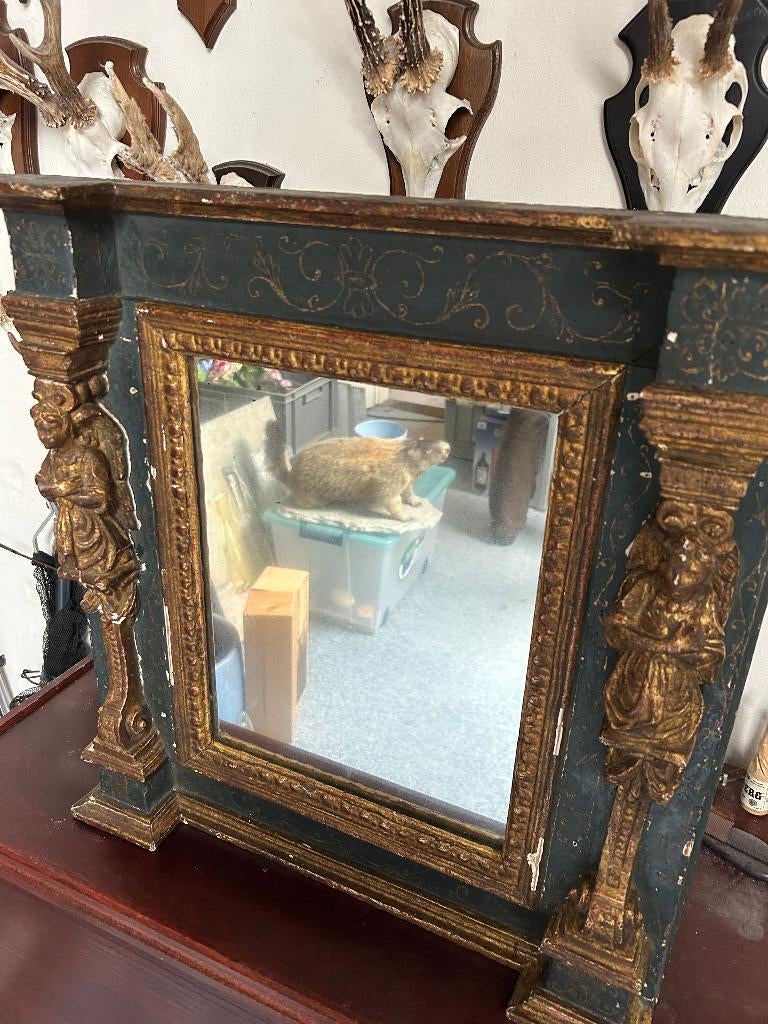 Antieke barok spiegel / wandspiegel – rijk gedecoreerd, Huis en Inrichting, Woonaccessoires | Spiegels, Ophalen, Gebruikt, Minder dan 100 cm
