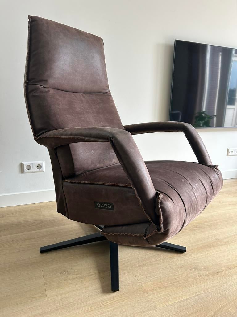 Relaxfauteuil Kenia leder - topstaat (nieuwprijs €2000+), Huis en Inrichting, Fauteuils, Ophalen, Zo goed als nieuw, 50 tot 75 cm