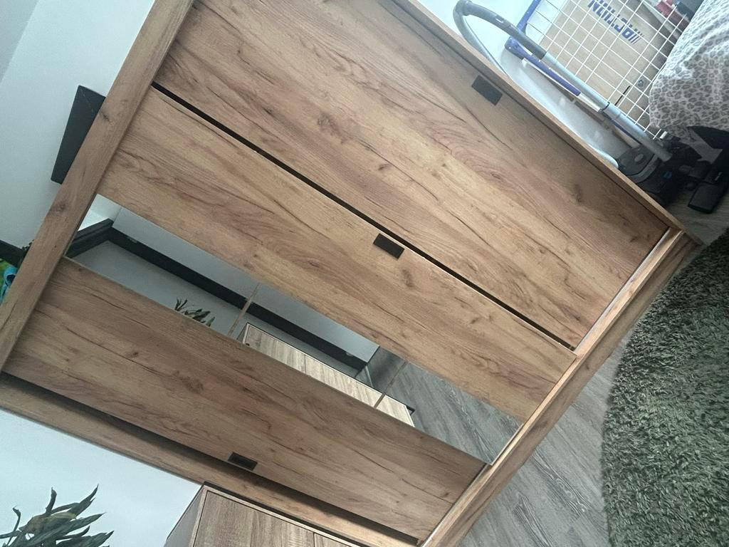 Kledingkast met spiegel, Ophalen, Gebruikt, 200 cm of meer, 150 tot 200 cm