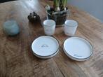 Gusta & Joyables ontbijt set - 2 bordjes en 2 bekers, Huis en Inrichting, Keuken | Servies, Keramiek, Ophalen of Verzenden, Zo goed als nieuw