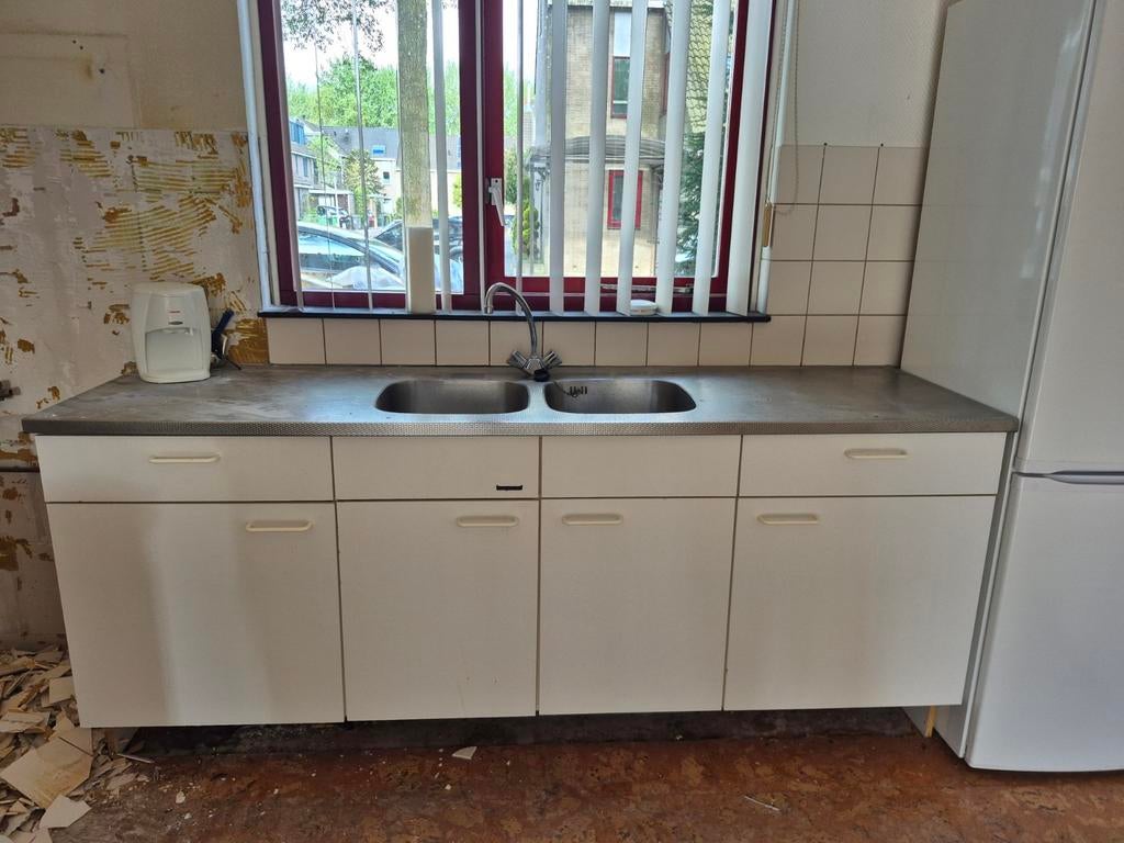 Bruynzeel keukenblok - dubbele spoelbak – compleet – netjes, Huis en Inrichting, Keuken | Complete keukens, Ophalen, Gebruikt