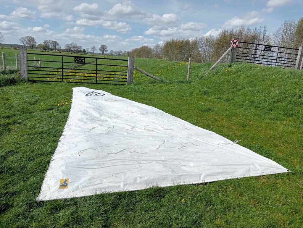 Te Koop Grootzeil + Fok., Watersport en Boten, Ophalen, 6 meter of meer, Gebruikt, Grootzeil