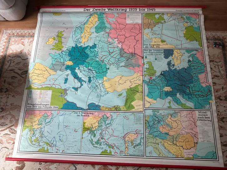 Wereldkaart WOII - Westermann, Verzamelen, Militaria | Tweede Wereldoorlog, Overige typen, Duitsland, Ophalen