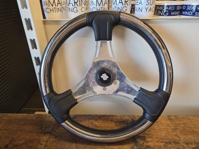 Stuurwiel rvs / leer 35 cm