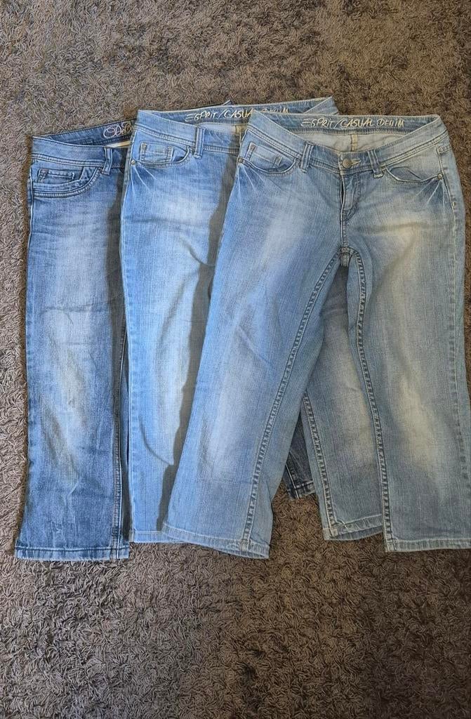 3 Esprit capri jeans weinig gedragen, Blauw, Ophalen of Verzenden, Zo goed als nieuw, W27 (confectie 34) of kleiner