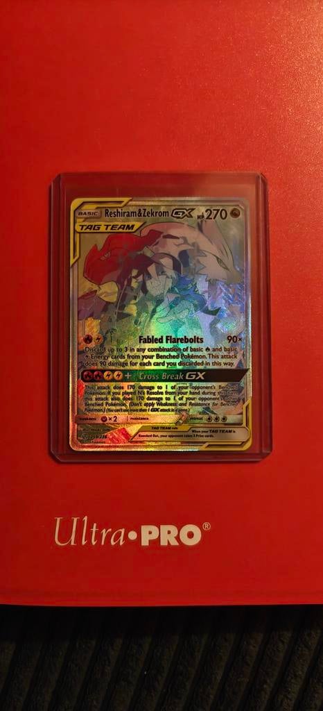 Reshiram & Zekrom GX Full Art Tag Team Pokémon Kaart, Hobby en Vrije tijd, Verzamelkaartspellen | Pokémon, Ophalen of Verzenden
