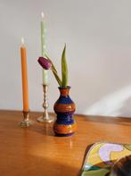 VINTAGE WEST GERMANY VAAS BLAUW/ORANJE | ILKRA (105-15), Overige kleuren, -, -, Aardewerk of Porselein