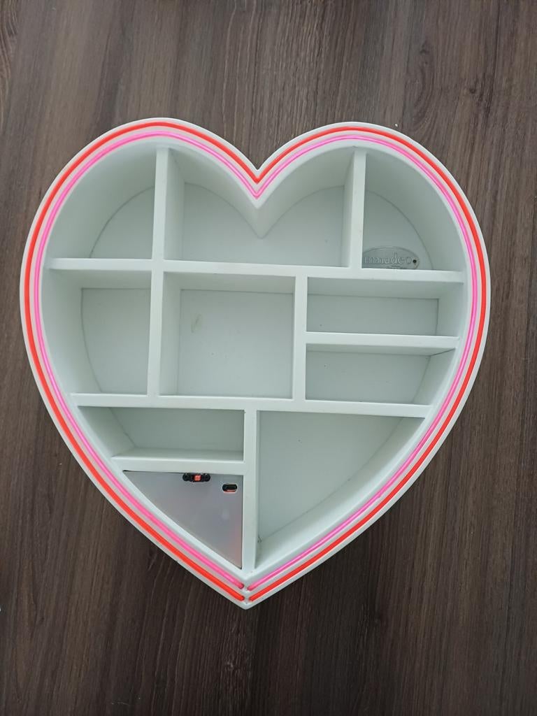 Hartvormige letterbak met ingebouwde verlichting, Ophalen of Verzenden