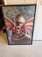 Groot schilderij met vrouw en draak, Ophalen of Verzenden