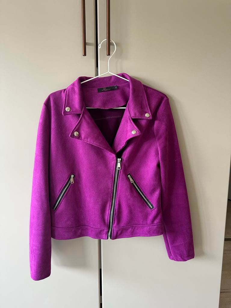 Stijlvol paars dames jasje van Savinni, maat L, Kleding | Dames, Ophalen of Verzenden, Zo goed als nieuw, Maat 42/44 (L), Paars