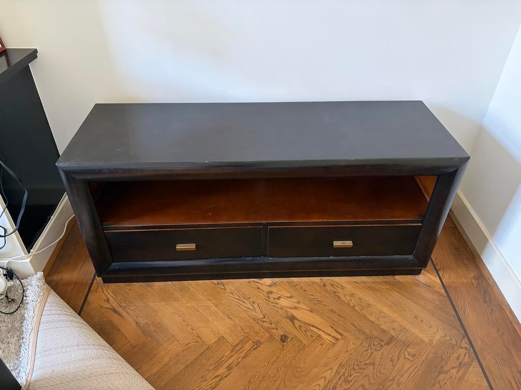 Crate & Barrel Massief Houten TV-meubel - Tijdloos Design, Huis en Inrichting, Ophalen, Gebruikt, 100 tot 150 cm, Minder dan 100 cm