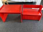 Rood houten kindertafel en bank, Kinderen en Baby's, Kinderkamer | Tafels en Stoelen, Ophalen, Gebruikt, Tafel(s) en Stoel(en)