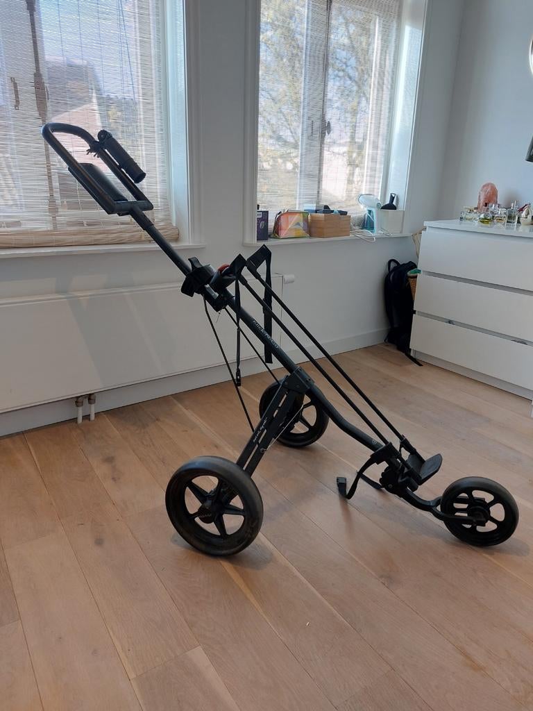Degelijke inklapbare 3-wiel golftrolley, Sport en Fitness, Golf, Ophalen, Gebruikt, Golfkar, Overige merken